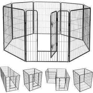 imageDog Playpen Indoor Outdoor 8 Panels 48quot Height Metal Dog Fence with Door for Large Medium Small Dogs Cats Pets Foldable Puppy Playpen for RV Camping Garden Yard8 Panels