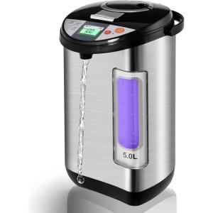 imageHot Water Dispenser 5LElectric Hot Water Pot Stainless Steel Liner Bottle with 5 Stage Temperature Settings ampamp Timer Water Boiler and Warmer for Tea Coffee Heated