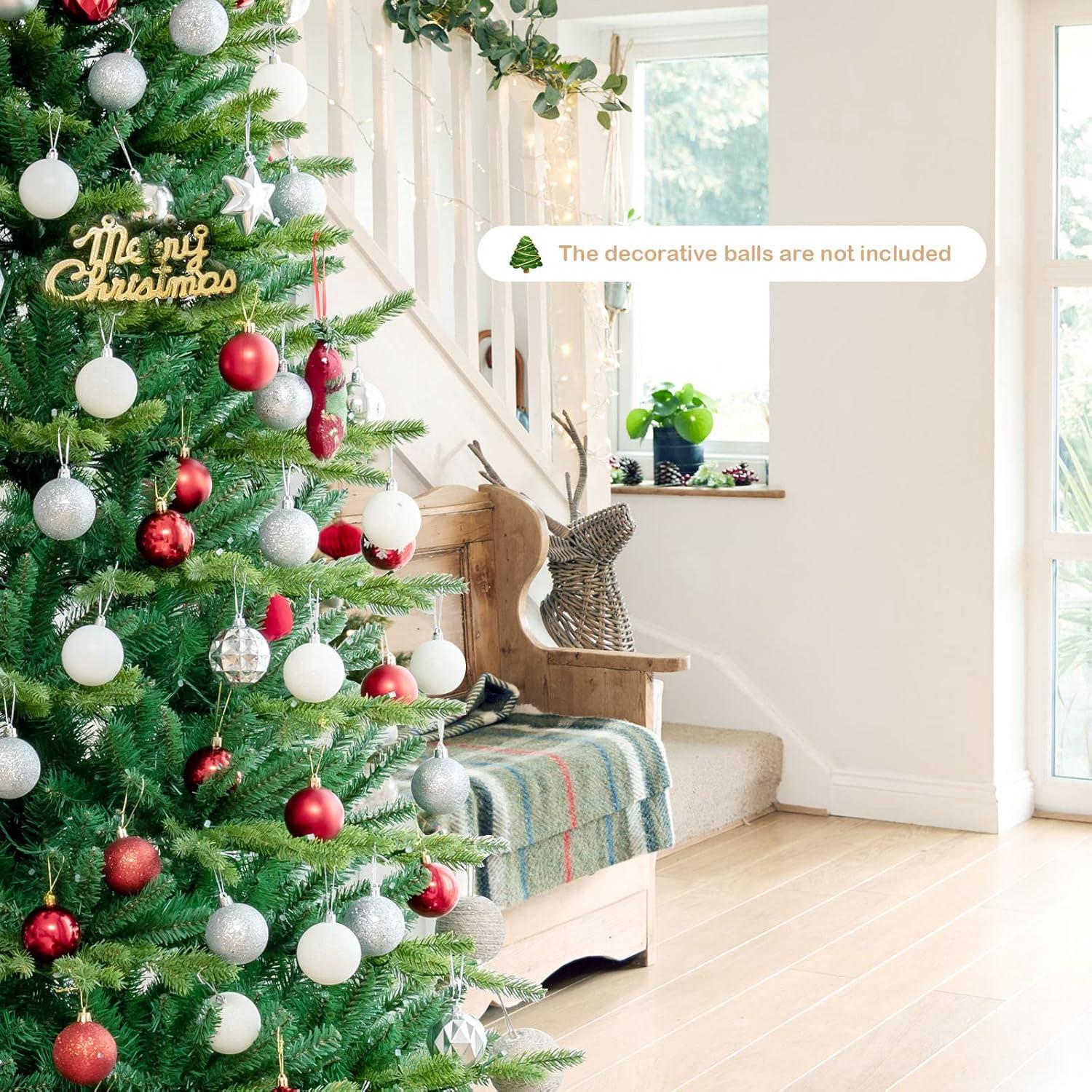 imagePrelit Artificial Christmas Tree 7FT 1740 Mixed Branch Tips with 540 LED Lights Color Control Changing Hinged Decoration Tree for Holiday Festival ampamp Party 7FT6ft