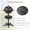 image1200W Electric Grill Outdoor 2in1 Freestanding ampamp Tabletop BBQ Grill wThermometer Nonstick Griddle Lid ampamp Drip Tray Portable Camping Grill for Patio Backyard Party Black