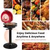 image1600W Electric Grill Outdoor 15Serving Freestanding Camping Grill wRemovable NonStick Grilling Rack Oil Drip Tray Temperature Adjustable Portable BBQ Grill for Patio Backyard RedRed