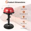 image1600W Electric Grill Outdoor 15Serving Freestanding Camping Grill wRemovable NonStick Grilling Rack Oil Drip Tray Temperature Adjustable Portable BBQ Grill for Patio Backyard RedRed