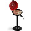 image1600W Electric Grill Outdoor 15Serving Freestanding Camping Grill wRemovable NonStick Grilling Rack Oil Drip Tray Temperature Adjustable Portable BBQ Grill for Patio Backyard RedRed