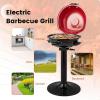 image1600W Electric Grill Outdoor 15Serving Freestanding Camping Grill wRemovable NonStick Grilling Rack Oil Drip Tray Temperature Adjustable Portable BBQ Grill for Patio Backyard RedRed
