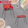 image2Burner Propane Camping Stove Portable Camp Grill wRoast Grill 3Sided Wind Screen Removable Leg Dual Control Knobs Outdoor Stove for BBQ Picnic 20000 BTU BlackRed