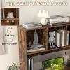 image2Tier Desk Shelf 37quot Wide College Desk Hutch Top Only with 4 Shelves Desk Organizer for Computer Desk Dorm Home Office Study Desk Dining Table Grey OakCoffee