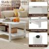 image2Tier Wooden Coffee Table 45L Modern Tea Table with Open Storage Shelf Easy Assembly Center Table for Living Room Home Office Bedroom Balcony Reception Room BlackWhite