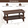 image2Tier Wooden Coffee Table 45L Modern Tea Table with Open Storage Shelf Easy Assembly Center Table for Living Room Home Office Bedroom Balcony Reception Room BlackWalnut