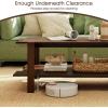 image2Tier Wooden Coffee Table 45L Modern Tea Table with Open Storage Shelf Easy Assembly Center Table for Living Room Home Office Bedroom Balcony Reception Room BlackWalnut