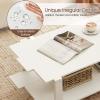 image2Tier Wooden Coffee Table 45L Modern Tea Table with Open Storage Shelf Easy Assembly Center Table for Living Room Home Office Bedroom Balcony Reception Room BlackWhite