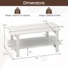 image2Tier Wooden Coffee Table 45L Modern Tea Table with Open Storage Shelf Easy Assembly Center Table for Living Room Home Office Bedroom Balcony Reception Room BlackWhite