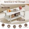 image2Tier Wooden Coffee Table 45L Modern Tea Table with Open Storage Shelf Easy Assembly Center Table for Living Room Home Office Bedroom Balcony Reception Room BlackWhite