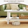 image2Tier Wooden Coffee Table 45L Modern Tea Table with Open Storage Shelf Easy Assembly Center Table for Living Room Home Office Bedroom Balcony Reception Room BlackWhite