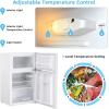 image32 CuFt Mini Fridge with Freezer Compact Mini Refrigerator with 2 Reversible Doors Adjustable Thermostat Removable Glass Shelves Low Noise Small Refrigerator for Office Dorm BlackWhite