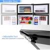 image32 CuFt Mini Fridge with Freezer Compact Mini Refrigerator with 2 Reversible Doors Adjustable Thermostat Removable Glass Shelves Low Noise Small Refrigerator for Office Dorm BlackGrey