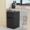 image32 CuFt Mini Fridge with Freezer Compact Mini Refrigerator with 2 Reversible Doors Adjustable Thermostat Removable Glass Shelves Low Noise Small Refrigerator for Office Dorm BlackBlack