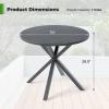 image34 Round Dining Table 4 Person Kitchen Table with WoodLike Tabletop ampamp XShaped Metal Frame IndoorOutdoor Coffee Table for Backyard Balcony Poolside Garden Lawn