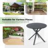 image34 Round Dining Table 4 Person Kitchen Table with WoodLike Tabletop ampamp XShaped Metal Frame IndoorOutdoor Coffee Table for Backyard Balcony Poolside Garden Lawn