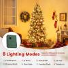 image5FT Prelit Artificial Christmas Tree Hinged Xmas Tree w 190 Warm White LED Lights 8 Modes 602 Branch Tips 26 Pine Cones ampamp 26 Clutters of Red Berries Metal Stand Easy Assembly 5FT7FT