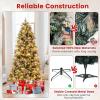 image5FT Prelit Artificial Christmas Tree Hinged Xmas Tree w 190 Warm White LED Lights 8 Modes 602 Branch Tips 26 Pine Cones ampamp 26 Clutters of Red Berries Metal Stand Easy Assembly 5FT7FT