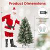 image5FT Prelit Artificial Christmas Tree Hinged Xmas Tree w 190 Warm White LED Lights 8 Modes 602 Branch Tips 26 Pine Cones ampamp 26 Clutters of Red Berries Metal Stand Easy Assembly 5FT5ft