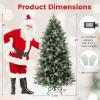 image5FT Prelit Artificial Christmas Tree Hinged Xmas Tree w 190 Warm White LED Lights 8 Modes 602 Branch Tips 26 Pine Cones ampamp 26 Clutters of Red Berries Metal Stand Easy Assembly 5FT6FT