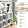 image6 Cube Bookcase 3Tier Wood Freestanding Organizer with 5 Elevated Metal Legs ampamp Adjustable Shelf Storage Open Book Shelf for Home OfficeLiving Room WhiteWhite