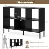 image6 Cube Bookcase 3Tier Wood Freestanding Organizer with 5 Elevated Metal Legs ampamp Adjustable Shelf Storage Open Book Shelf for Home OfficeLiving Room WhiteBlack