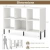 image6 Cube Bookcase 3Tier Wood Freestanding Organizer with 5 Elevated Metal Legs ampamp Adjustable Shelf Storage Open Book Shelf for Home OfficeLiving Room WhiteWhite