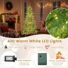 image65FT Artificial Cypress Christmas Tree Prelit Xmas Tree w 430 Warm White LED Lights ampamp 470 PE Branch Tips Holiday Decoration wAuto Timer ampamp Foldable Metal Stand for Home Office 65FT6ft 5in