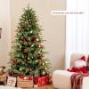 image6FT PreLit Artificial Christmas Tree Hinged Xmas Tree with 270 Warm White LED Lights 746 Branch Tips ampamp Folding Metal Stand Indoor Holiday Decoration for Home Office ampamp Party 6ft6ft
