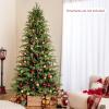 image6FT PreLit Artificial Christmas Tree Hinged Xmas Tree with 270 Warm White LED Lights 746 Branch Tips ampamp Folding Metal Stand Indoor Holiday Decoration for Home Office ampamp Party 6ft8ft