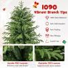 image6FT PreLit Artificial Christmas Tree Hinged Xmas Tree with 270 Warm White LED Lights 746 Branch Tips ampamp Folding Metal Stand Indoor Holiday Decoration for Home Office ampamp Party 6ft7ft