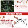 image6FT PreLit Artificial Christmas Tree Hinged Xmas Tree with 270 Warm White LED Lights 746 Branch Tips ampamp Folding Metal Stand Indoor Holiday Decoration for Home Office ampamp Party 6ft8ft