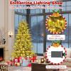 image6FT PreLit Artificial Christmas Tree Hinged Xmas Tree with 270 Warm White LED Lights 746 Branch Tips ampamp Folding Metal Stand Indoor Holiday Decoration for Home Office ampamp Party 6ft6ft