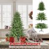image6FT PreLit Artificial Christmas Tree Hinged Xmas Tree with 270 Warm White LED Lights 746 Branch Tips ampamp Folding Metal Stand Indoor Holiday Decoration for Home Office ampamp Party 6ft6ft