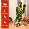image6ft Artificial Cactus Christmas Tree PreLit Xmas Tree with 120 LED Lights Red ampamp Golden Ornaments ampamp Yellow Bowknot Seasonal Holiday Decoration Tree for Home Office Mall Party 6ft6ft