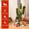 image6ft Artificial Cactus Christmas Tree PreLit Xmas Tree with 120 LED Lights Red ampamp Golden Ornaments ampamp Yellow Bowknot Seasonal Holiday Decoration Tree for Home Office Mall Party 6ft5ft