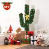 image6ft Artificial Cactus Christmas Tree PreLit Xmas Tree with 120 LED Lights Red ampamp Golden Ornaments ampamp Yellow Bowknot Seasonal Holiday Decoration Tree for Home Office Mall Party 6ft5ft
