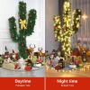 image6ft Artificial Cactus Christmas Tree PreLit Xmas Tree with 120 LED Lights Red ampamp Golden Ornaments ampamp Yellow Bowknot Seasonal Holiday Decoration Tree for Home Office Mall Party 6ft7ft