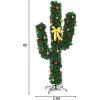 image6ft Artificial Cactus Christmas Tree PreLit Xmas Tree with 120 LED Lights Red ampamp Golden Ornaments ampamp Yellow Bowknot Seasonal Holiday Decoration Tree for Home Office Mall Party 6ft6ft