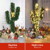 image6ft Artificial Cactus Christmas Tree PreLit Xmas Tree with 120 LED Lights Red ampamp Golden Ornaments ampamp Yellow Bowknot Seasonal Holiday Decoration Tree for Home Office Mall Party 6ft6ft