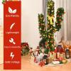 image6ft Artificial Cactus Christmas Tree PreLit Xmas Tree with 120 LED Lights Red ampamp Golden Ornaments ampamp Yellow Bowknot Seasonal Holiday Decoration Tree for Home Office Mall Party 6ft7ft
