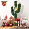 image6ft Artificial Cactus Christmas Tree PreLit Xmas Tree with 120 LED Lights Red ampamp Golden Ornaments ampamp Yellow Bowknot Seasonal Holiday Decoration Tree for Home Office Mall Party 6ft6ft