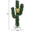 image6ft Artificial Cactus Christmas Tree PreLit Xmas Tree with 120 LED Lights Red ampamp Golden Ornaments ampamp Yellow Bowknot Seasonal Holiday Decoration Tree for Home Office Mall Party 6ft5ft