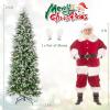 image75 FT Prelit Pencil Christmas Tree Artificial Snow Flocked Hinged Xmas Tree w 913 Branch Tips 350 Warm White LED Lights 75 Pine Cones Slim Skinny Christmas Tree for Home Shop ampamp Office7ft 6in