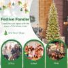 image75 FT Prelit Pencil Christmas Tree Artificial Snow Flocked Hinged Xmas Tree w 913 Branch Tips 350 Warm White LED Lights 75 Pine Cones Slim Skinny Christmas Tree for Home Shop ampamp Office9ft
