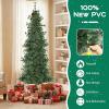 image7FT Prelit Artificial Christmas Tree Cashmere Xmas Tree with 502 Pine Needles 300 Warm White LED Lights with Bulb Cover Natural Pine Cones Foldable Metal Stand for Home Office 7ft8ft