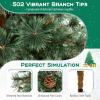 image7FT Prelit Artificial Christmas Tree Cashmere Xmas Tree with 502 Pine Needles 300 Warm White LED Lights with Bulb Cover Natural Pine Cones Foldable Metal Stand for Home Office 7ft7ft