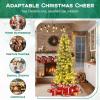 image7FT Prelit Artificial Christmas Tree Cashmere Xmas Tree with 502 Pine Needles 300 Warm White LED Lights with Bulb Cover Natural Pine Cones Foldable Metal Stand for Home Office 7ft7ft